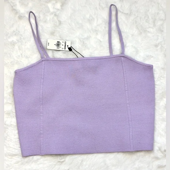 NWT EXPRESS CROPPED SQUARE NECK SWEATER CAMI - Picture 3 of 6